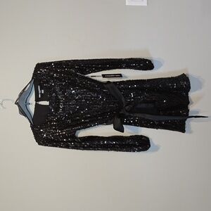 NWT Karl Lagerfeld Women Sequin Belted Dress sz 4